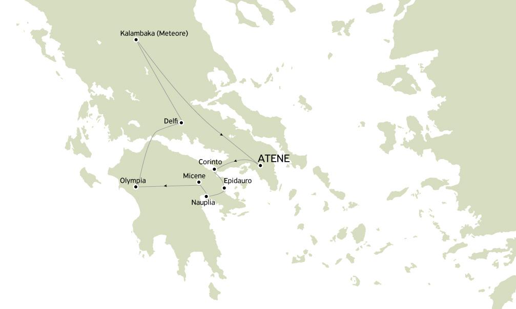 Atene + Tour Argolide, Olympia, Delfi e Meteore con volo da Roma o Milano