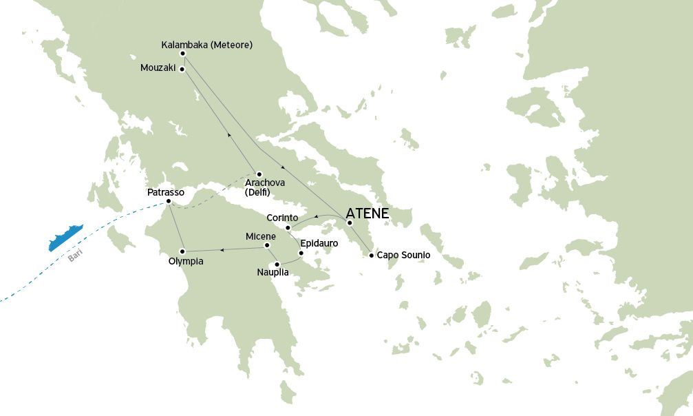Tour Atene, Grecia Classica e Meteore, traghetto da Bari, guida in italiano