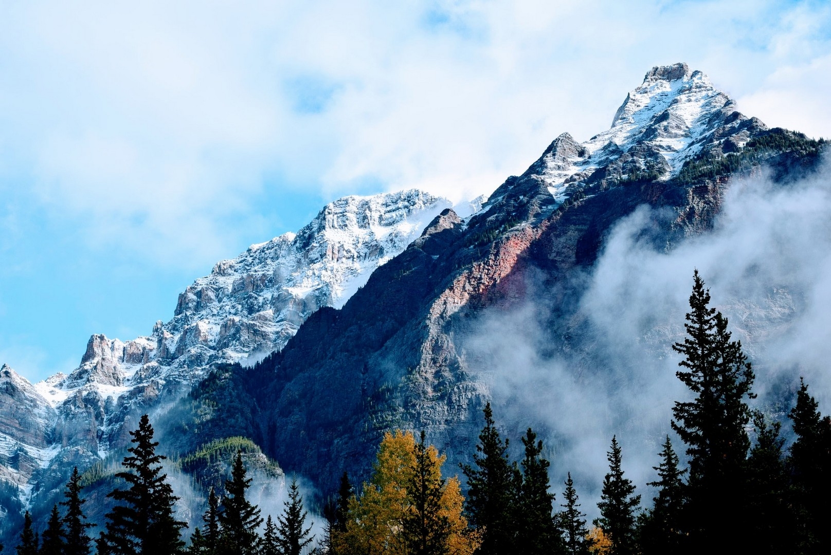Kootenay National Park in British Columbia con ghiacciai, alte vette e prati alpini con fiori selvatici, Canada